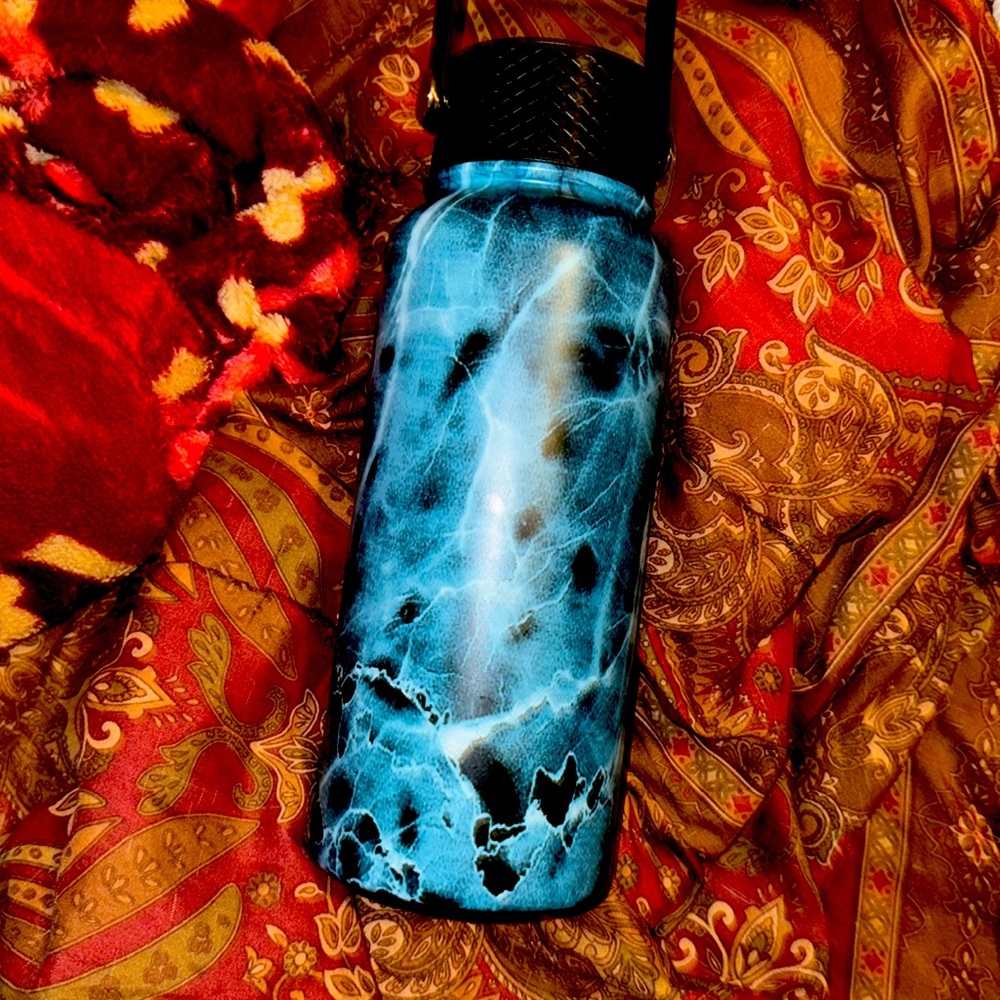 Blue stainless steel water bottle kids